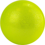 Мяч для художественной гимнастики, диам. 19 см, ПВХ, желтый с блестками, арт.AGP-19-03