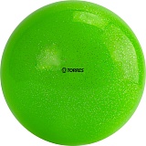 Мяч для художественной гимнастики "TORRES", арт.AGP-19-05, диам. 19 см, ПВХ, зеленый с блестками