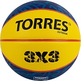 Мяч баскетбольный для стритбола TORRES 3х3 Outdoor, B322346, размер 6, жёлто-синий